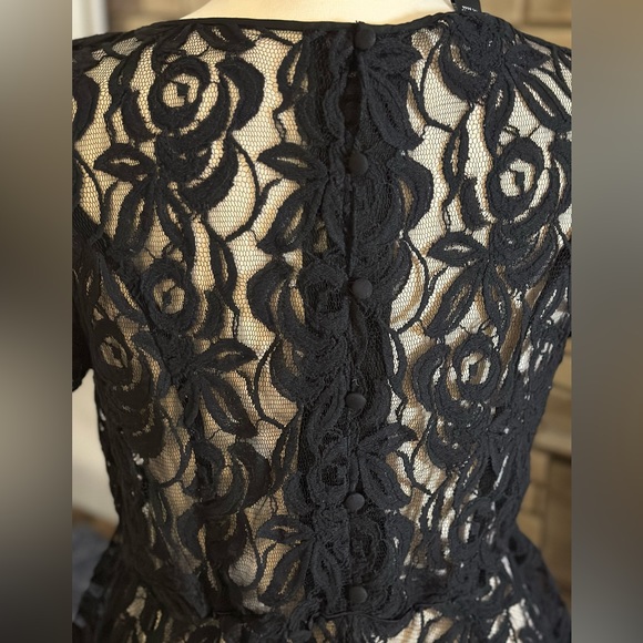 Black Lace Peplum Top - Picture 3 of 6